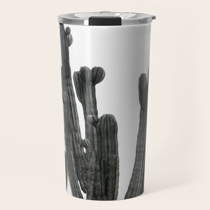 Black and White Cactus Travel Mug Gallery Image 1