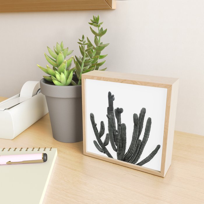 Black and White Cactus Mini Art Print Gallery Image 2