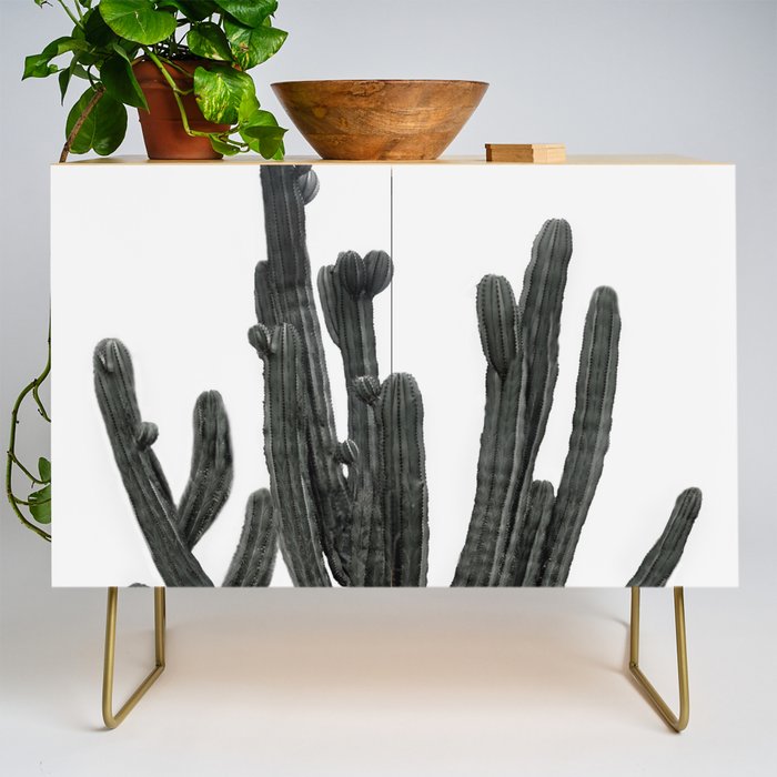Black and White Cactus Credenza Gallery Image 1