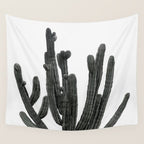 Black and White Cactus Wall Tapestry Gallery Image 4
