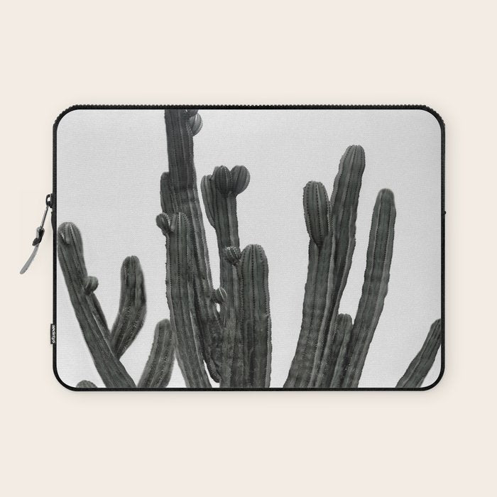Black and White Cactus Laptop Sleeve Gallery Image 1