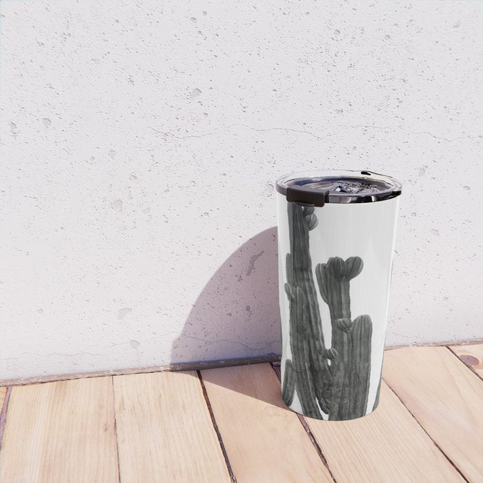 Black and White Cactus Travel Mug Gallery Image 4