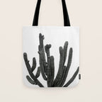 Black and White Cactus Tote Bag Gallery Image 1
