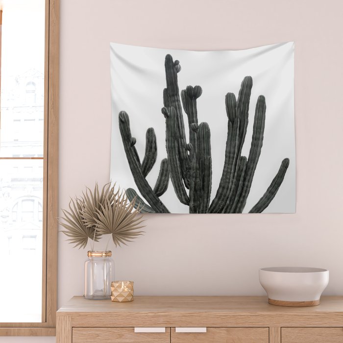 Black and White Cactus Wall Tapestry Gallery Image 2