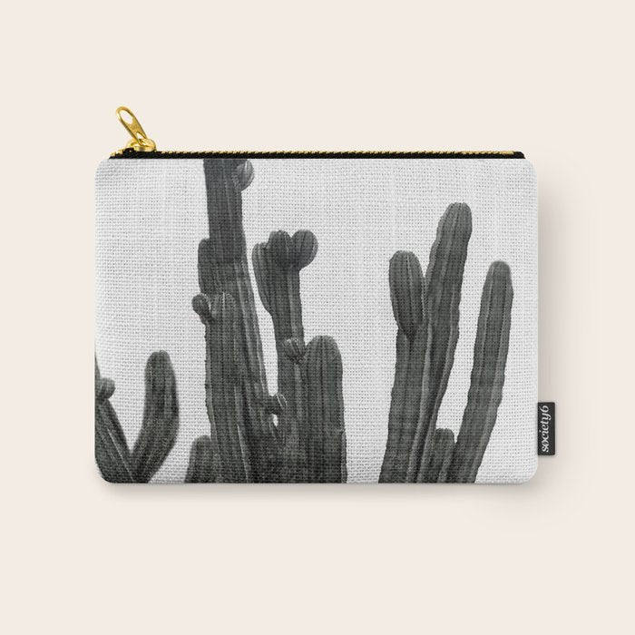 Black and White Cactus Carry All Pouch Gallery Image 1
