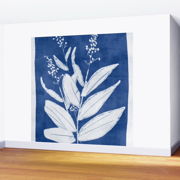 minimal plant 24/Blue Wall Mural Gallery Image 2