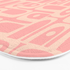 Mid Century Modern Piquet Multi Abstract Geometric Pattern in Pale Blush Pink Bath Mat Gallery Image 3
