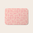 Mid Century Modern Piquet Multi Abstract Geometric Pattern in Pale Blush Pink Bath Mat Gallery Image 1