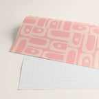 Mid Century Modern Piquet Multi Abstract Geometric Pattern in Pale Blush Pink Wrapping Paper Gallery Image 2
