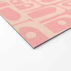 Mid Century Modern Piquet Multi Abstract Geometric Pattern in Pale Blush Pink Welcome Mat Gallery Image 2