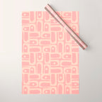 Mid Century Modern Piquet Multi Abstract Geometric Pattern in Pale Blush Pink Wrapping Paper Gallery Image 1