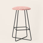 Mid Century Modern Piquet Multi Abstract Geometric Pattern in Pale Blush Pink Stool Gallery Image 1