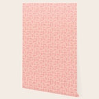 Mid Century Modern Piquet Multi Abstract Geometric Pattern in Pale Blush Pink Wallpaper Gallery Image 2