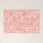 Mid Century Modern Piquet Multi Abstract Geometric Pattern in Pale Blush Pink Welcome Mat Gallery Image 1