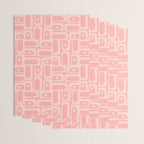 Mid Century Modern Piquet Multi Abstract Geometric Pattern in Pale Blush Pink Wrapping Paper Gallery Image 3