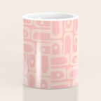 Mid Century Modern Piquet Multi Abstract Geometric Pattern in Pale Blush Pink Coffee Mug Gallery Image 4