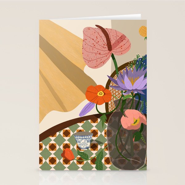 Flowers on the Dining Table. Stationery Card Gallery Image 2