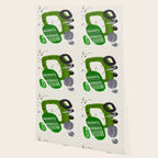 Fun Mid Century Modern Abstract Minimalist Olive Green Rings Grey Black Accent Wallpaper Gallery Image 2