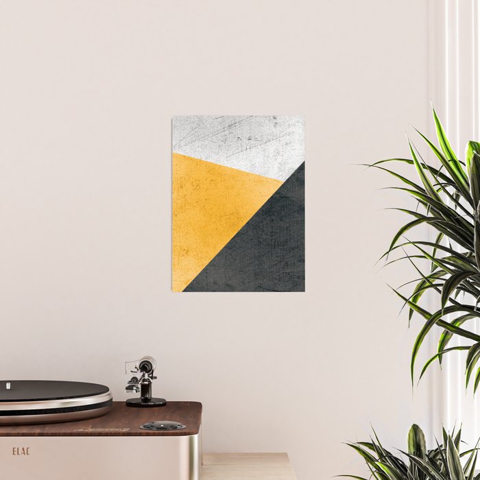 Modern Yellow & Black Geometric Poster Gallery Image 2