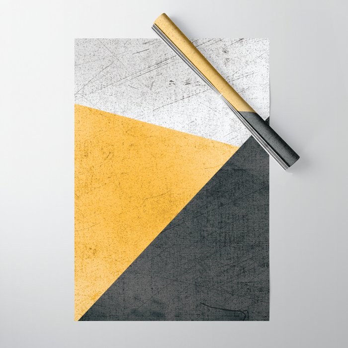 Modern Yellow & Black Geometric Wrapping Paper Gallery Image 1