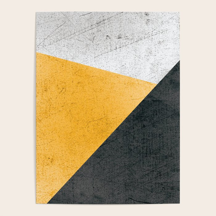 Modern Yellow & Black Geometric Poster Gallery Image 1