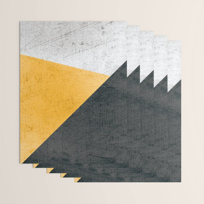 Modern Yellow & Black Geometric Wrapping Paper Gallery Image 3