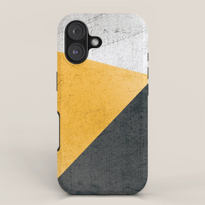 Modern Yellow & Black Geometric iPhone Case Gallery Image 1