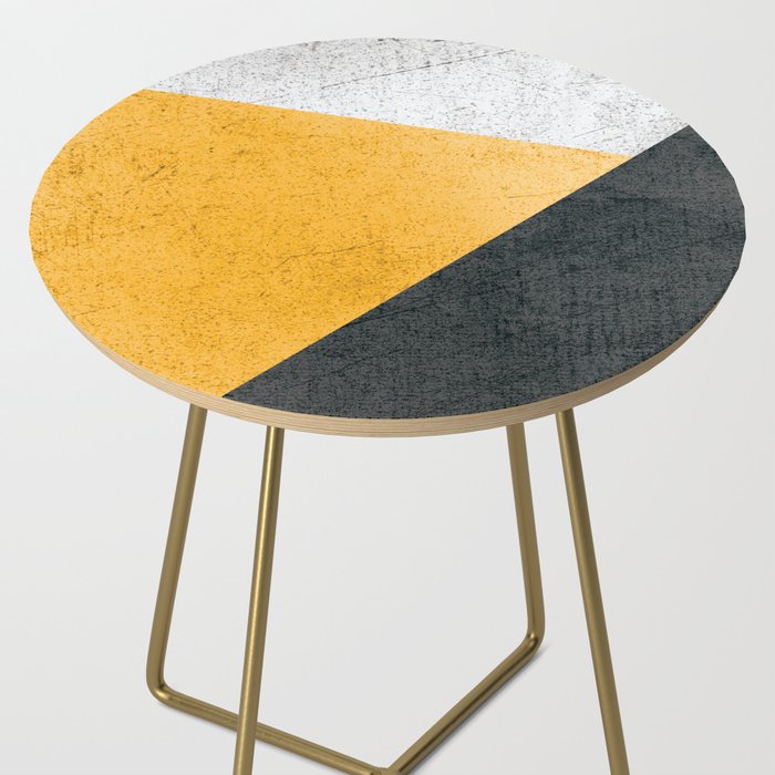 Modern Yellow & Black Geometric Side Table Gallery Image 2