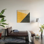 Modern Yellow & Black Geometric Wood Wall Art Gallery Image 2