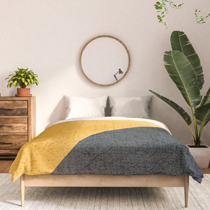 Modern Yellow & Black Geometric Comforter Gallery Image 3