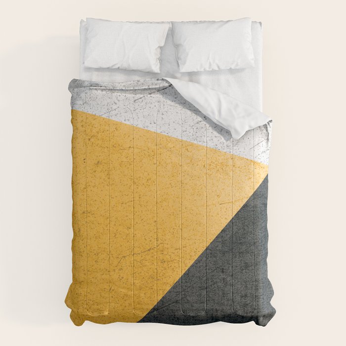 Modern Yellow & Black Geometric Comforter Gallery Image 6