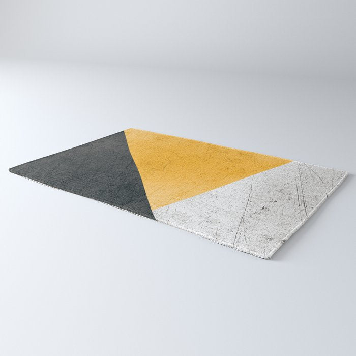Modern Yellow & Black Geometric Rug Gallery Image 3