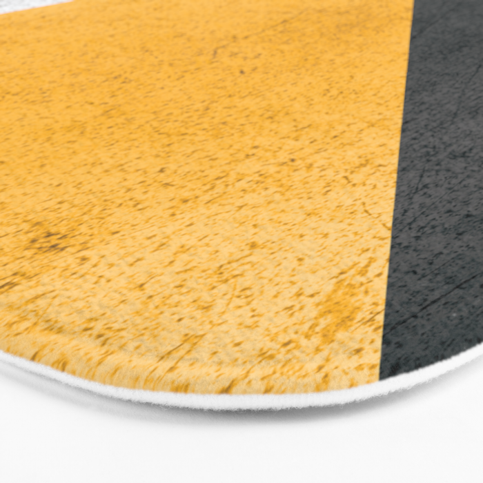 Modern Yellow & Black Geometric Bath Mat Gallery Image 3