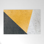 Modern Yellow & Black Geometric Welcome Mat Gallery Image 1