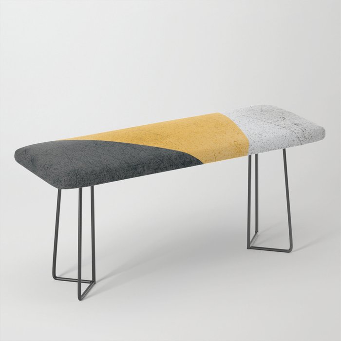 Modern Yellow & Black Geometric Bench Gallery Image 1