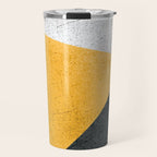 Modern Yellow & Black Geometric Travel Mug Gallery Image 1