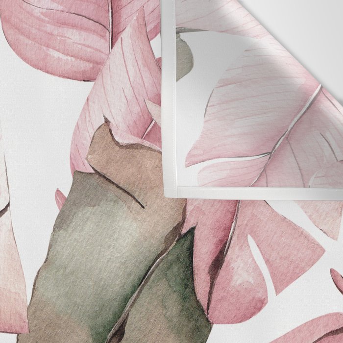 Tropical Banana Leaves, Watercolor Prints Wall Tapestry Gallery Image 3