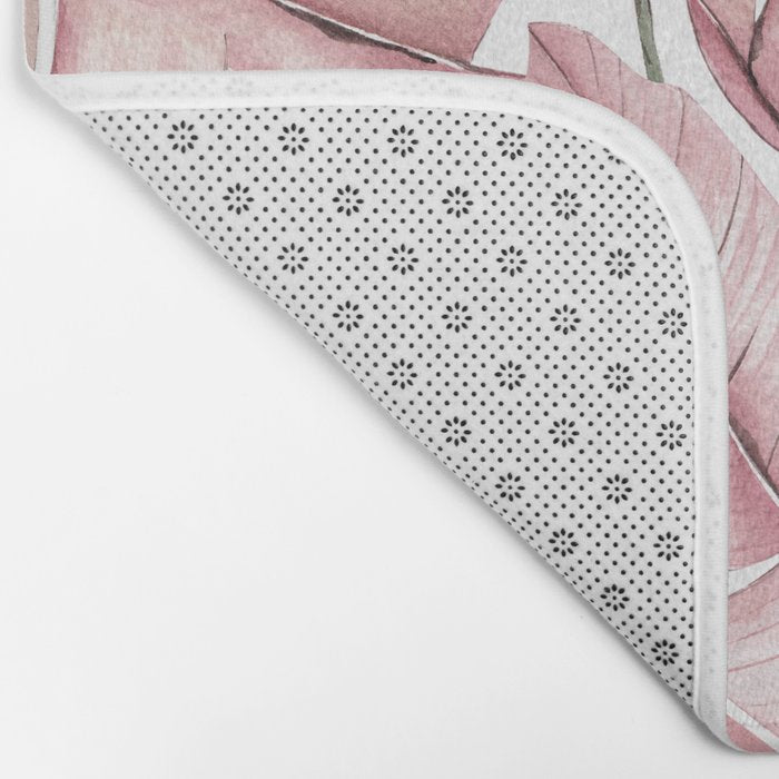 Tropical Banana Leaves, Watercolor Prints Bath Mat Gallery Image 2