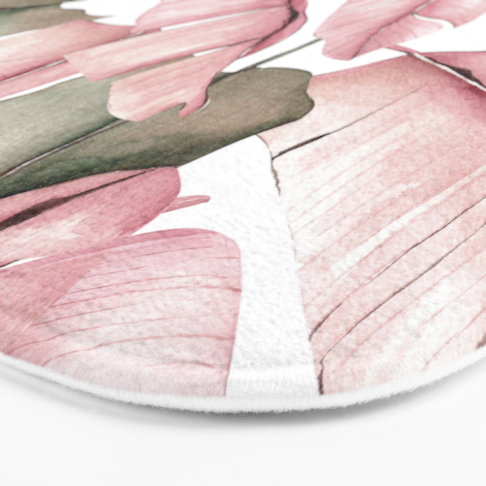 Tropical Banana Leaves, Watercolor Prints Bath Mat Gallery Image 3