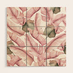 Tropical Banana Leaves, Watercolor Prints Wood Wall Art Gallery Image 1