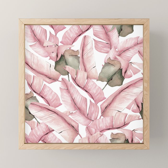 Tropical Banana Leaves, Watercolor Prints Mini Art Print Gallery Image 1