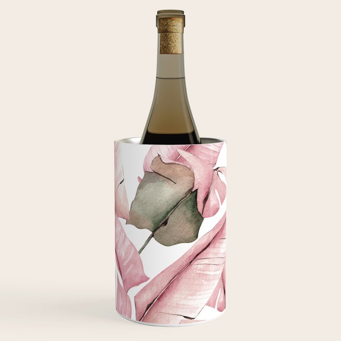 Tropical Banana Leaves, Watercolor Prints Wine Chiller Gallery Image 3