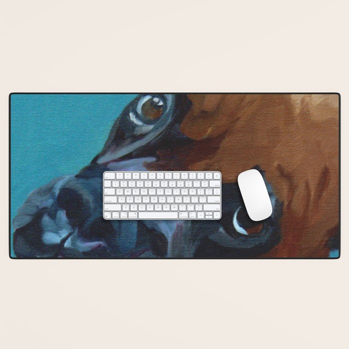 Leo the Boxer Dog Portrait Desk Mat Gallery Image 1