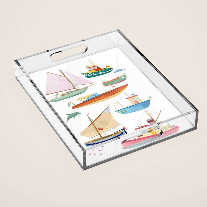 Boats poster Acrylic Tray Gallery Image 1