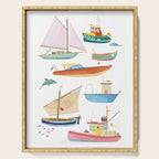 Boats poster Serving Tray Gallery Image 1