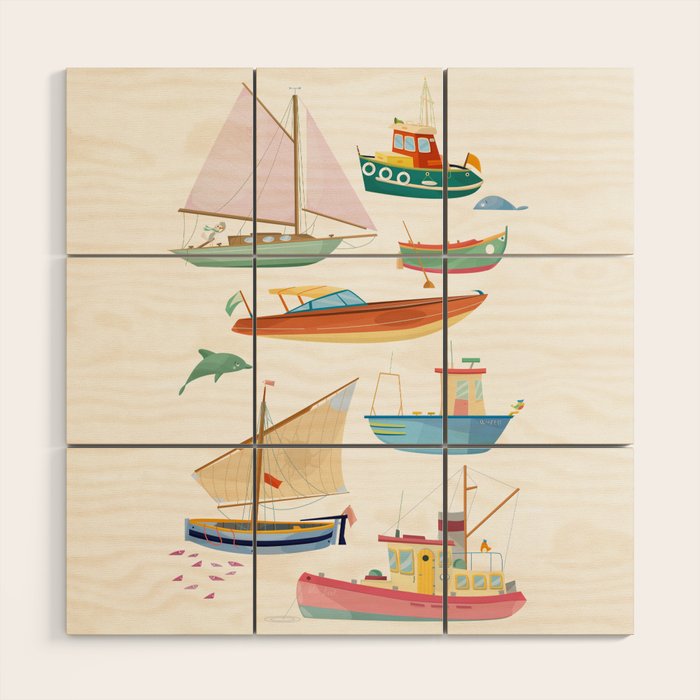 Boats poster Wood Wall Art Gallery Image 1