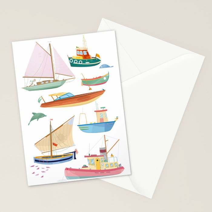 Boats poster Stationery Card Gallery Image 2