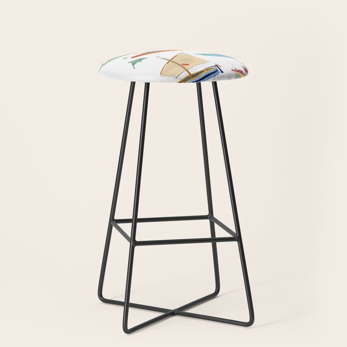Boats poster Stool Gallery Image 1
