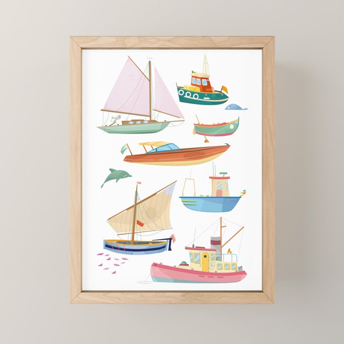 Boats poster Mini Art Print Gallery Image 1