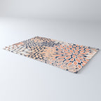 Floral Prints, Navy, Coral, Peach and Gray, Abstract Art, Coloured Prints Rug Gallery Image 3